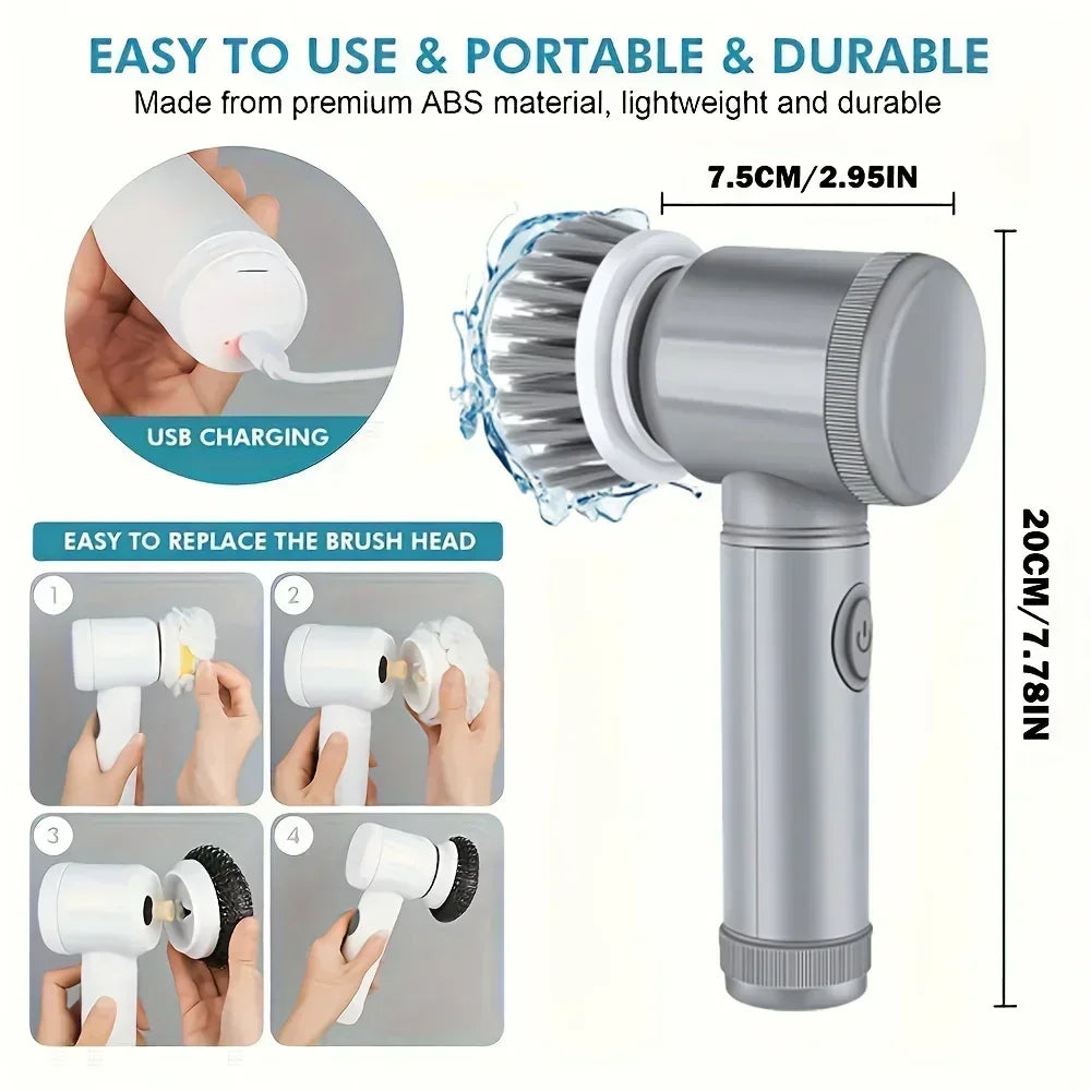 5-in-1 Cordless Electric Spin Scrubber