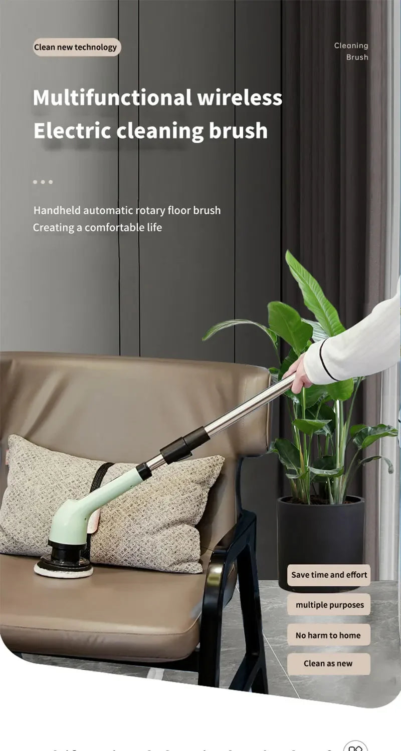 Extendable Cordless Electric Spin Scrubber