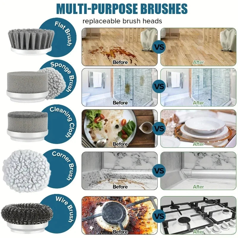 5-in-1 Cordless Electric Spin Scrubber
