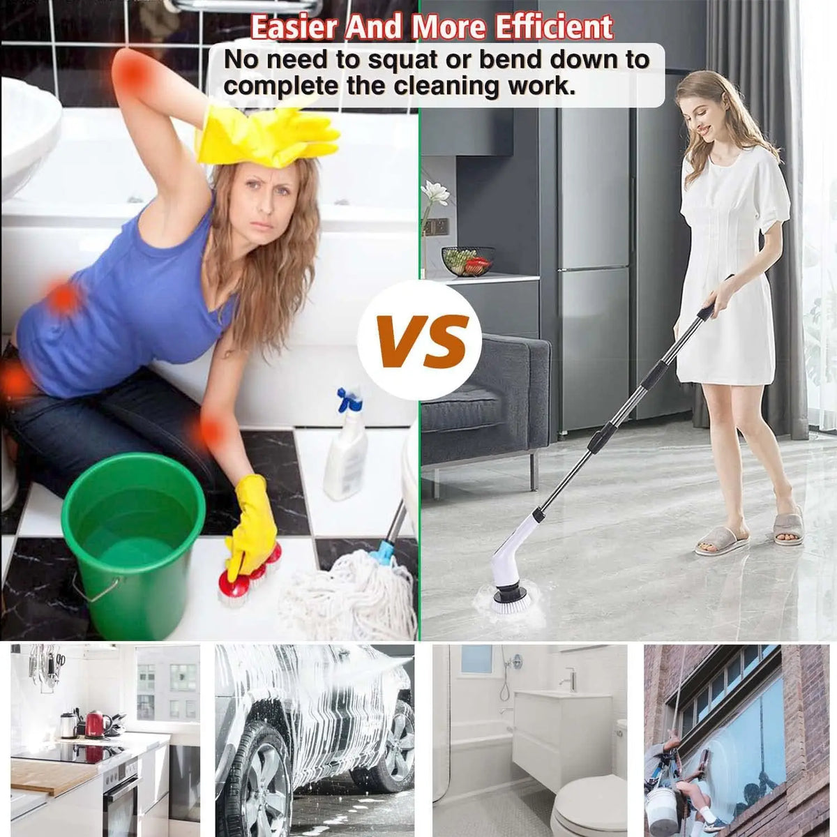 Extendable Cordless Electric Spin Scrubber