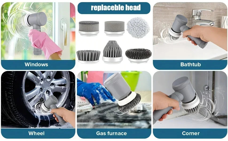 5-in-1 Cordless Electric Spin Scrubber