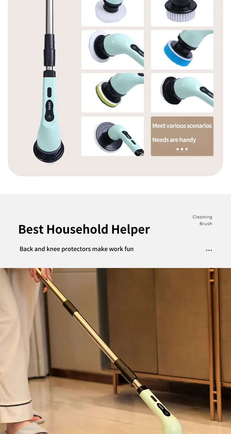 Extendable Cordless Electric Spin Scrubber