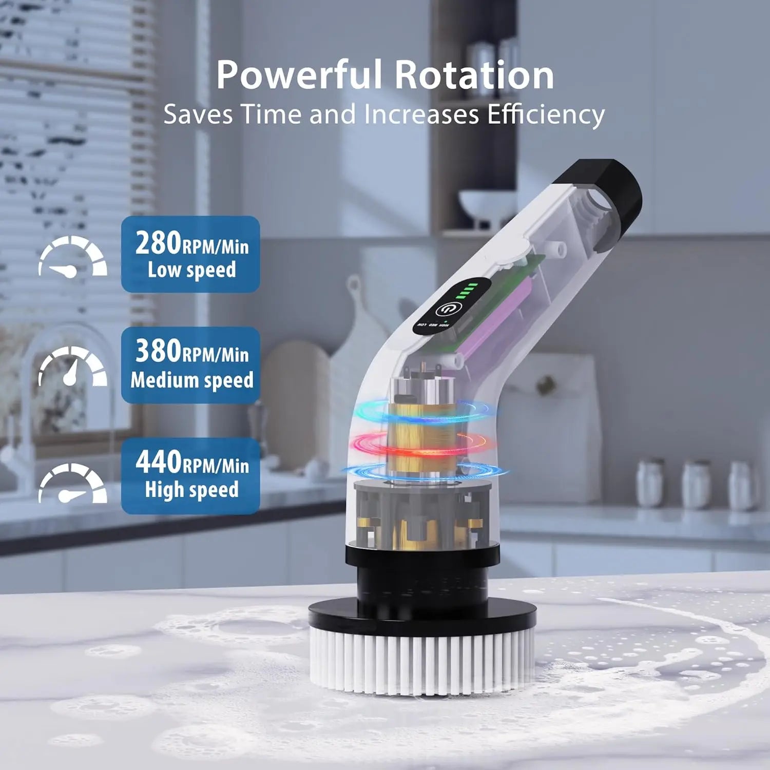 Extendable Cordless Electric Spin Scrubber
