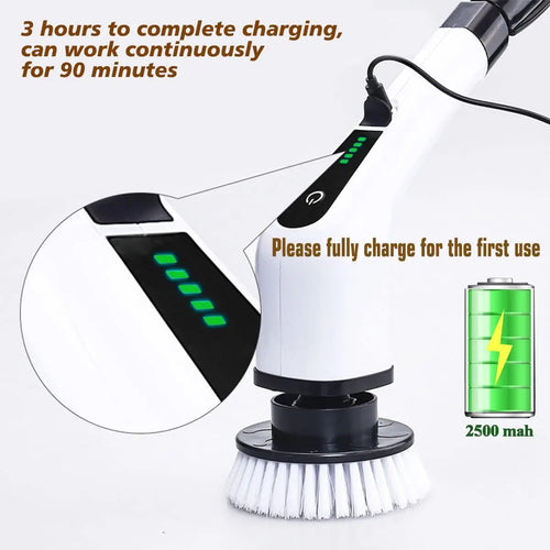 Extendable Cordless Electric Spin Scrubber